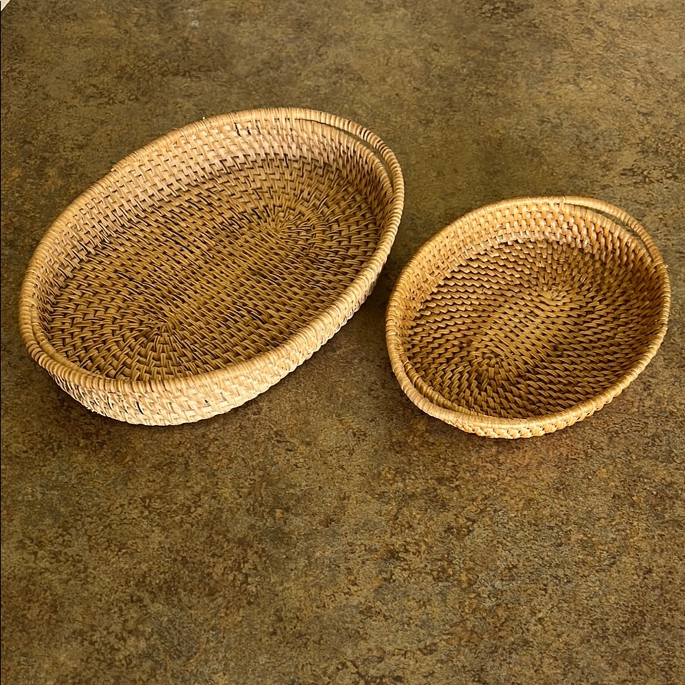 Pair of Oval Woven Baskets